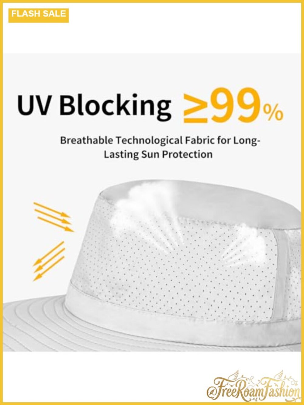 Boonie Hat UPF 50+ Cooling Wide Brim Bucket Sun Hat Adjustable Packable - Picture 2 of 6